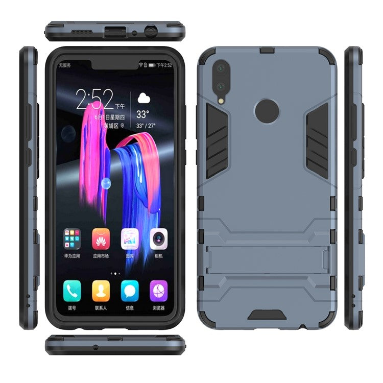 Plastic + TPU Hybrid Cell Phone Case with Kickstand for Huawei Honor 8X / Honor View 10 Lite - Dark Blue