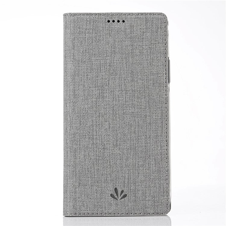 VILI DMX Cross Texture Card Holder Leather Stand Case for Huawei P Smart+ /nova 3i - Grey