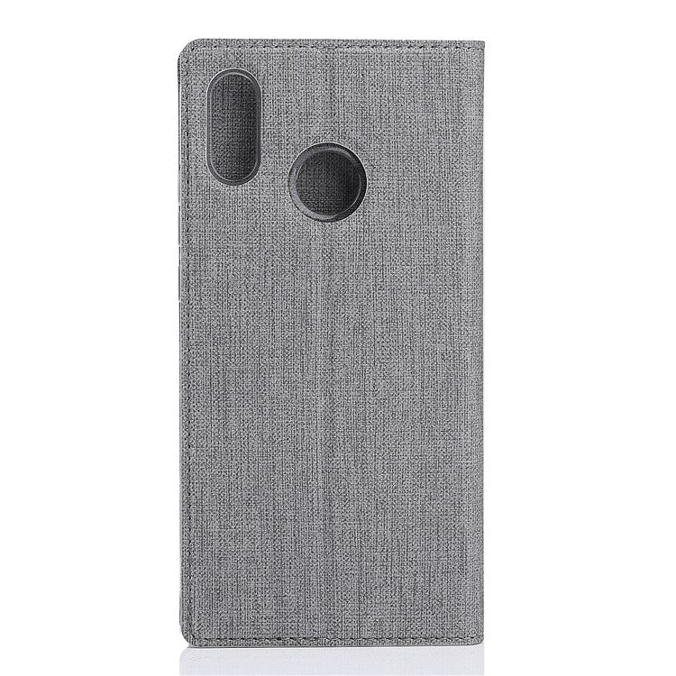 VILI DMX Cross Texture Card Holder Leather Stand Case for Huawei P Smart+ /nova 3i - Grey