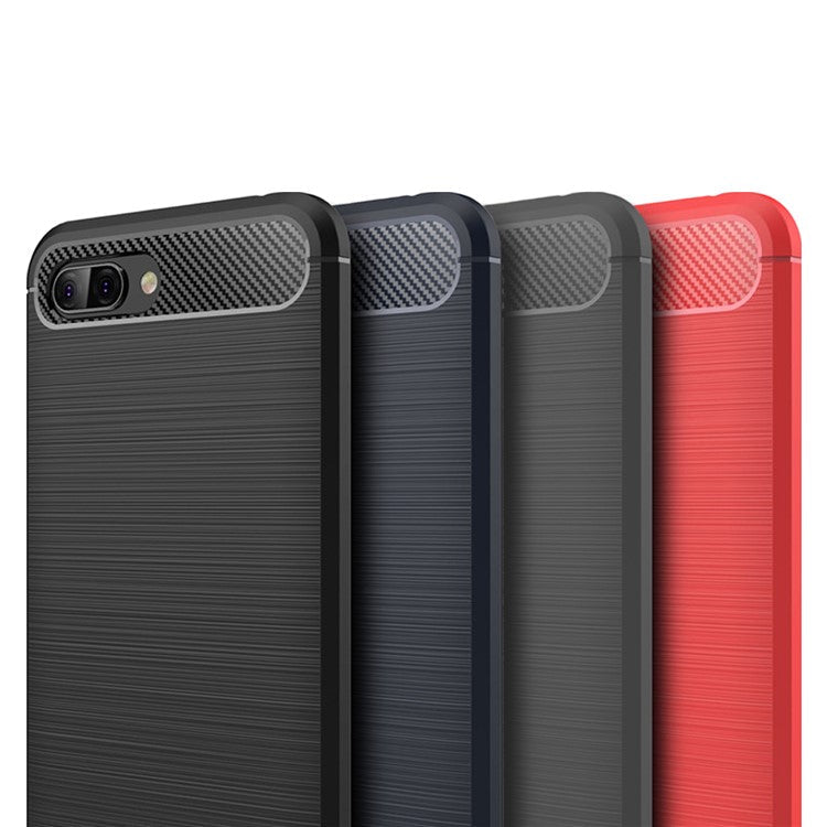 MOFI Carbon Fiber Texture Brushed TPU Back Case for Huawei Honor 10 - Black