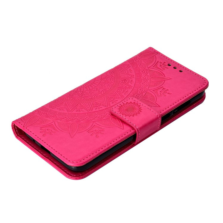 Imprinted Mandala Pattern Wallet Leather Mobile Cover for Huawei Y5 (2018) / Y5 Prime (2018) / Honor Play 7 / Honor 7s - Rose