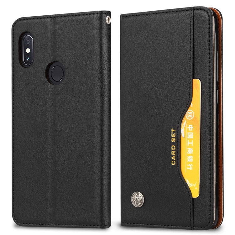 PU Leather Auto-absorbed Stand Wallet Phone Case for Huawei P Smart+ / nova 3i - Black