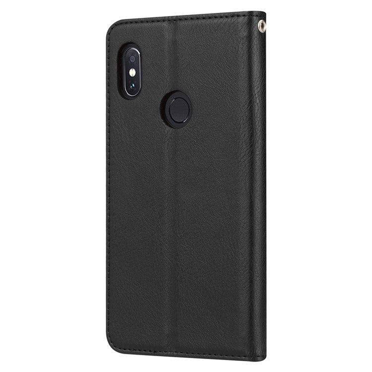 PU Leather Auto-absorbed Stand Wallet Phone Case for Huawei P Smart+ / nova 3i - Black