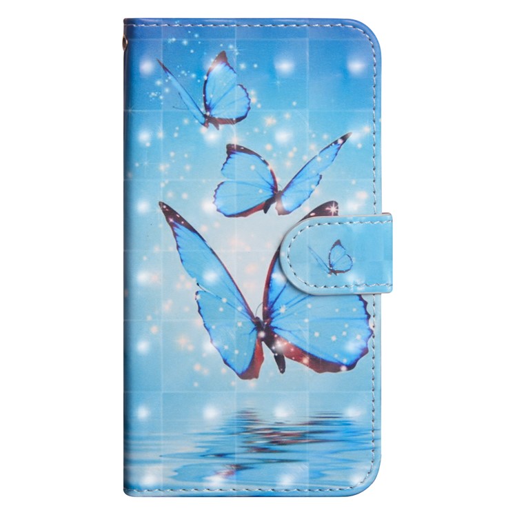 Pattern Printing PU Leather Cover Wallet Stand Mobile Casing for Huawei Honor 8X / Honor View 10 Lite - Blue Butterflies
