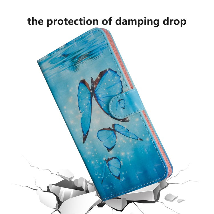 Pattern Printing PU Leather Cover Wallet Stand Mobile Casing for Huawei Honor 8X / Honor View 10 Lite - Blue Butterflies