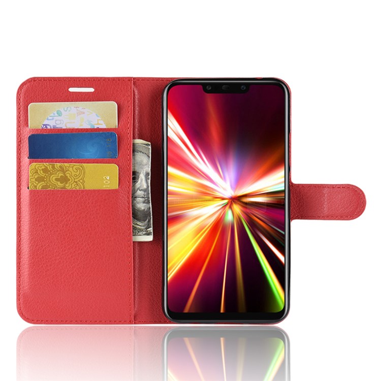 For Huawei Mate 20 Lite Litchi Grain Leather Wallet Mobile Phone Case Cover with Stand - Red
