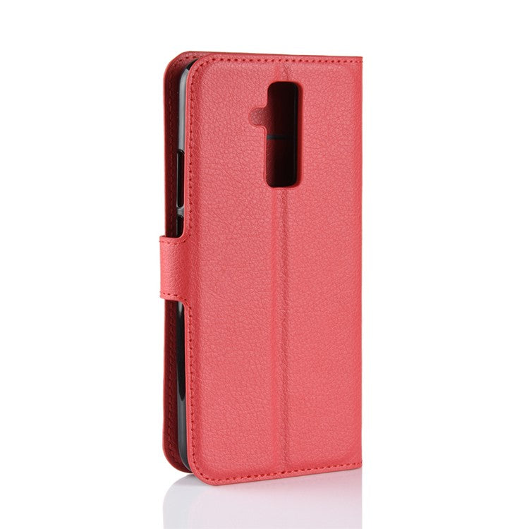 For Huawei Mate 20 Lite Litchi Grain Leather Wallet Mobile Phone Case Cover with Stand - Red