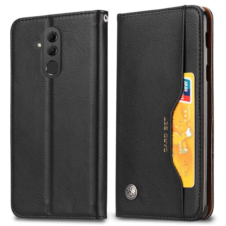 Auto-absorbed Leather Wallet Case for Huawei Mate 20 Lite - Black