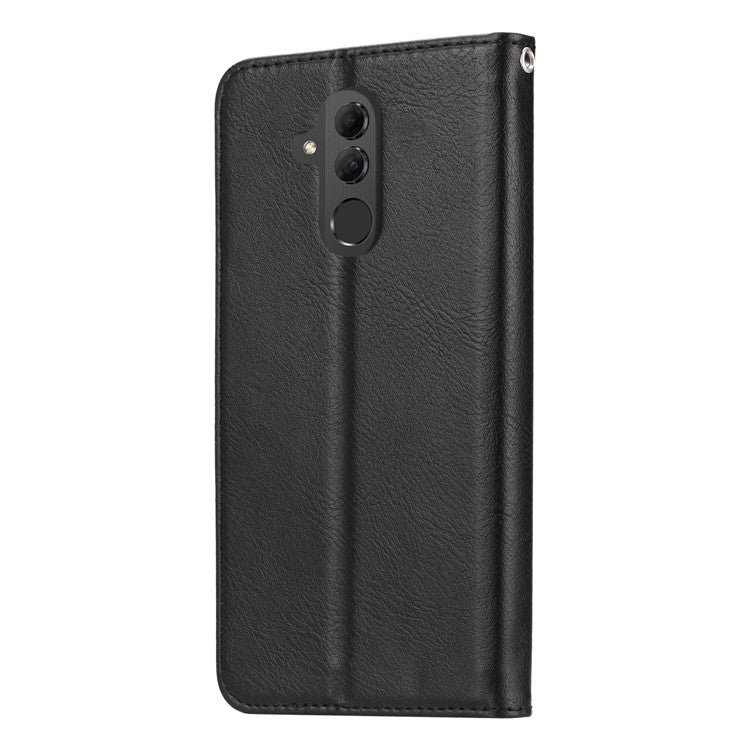 Auto-absorbed Leather Wallet Case for Huawei Mate 20 Lite - Black