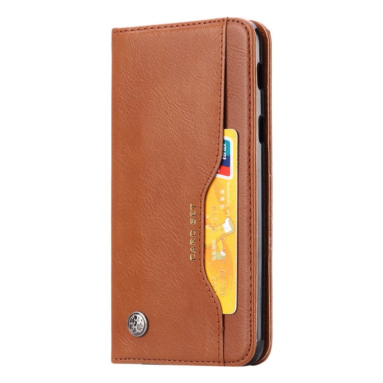 Auto-absorbed Leather Wallet Shell Case for Huawei Mate 20 Lite - Brown