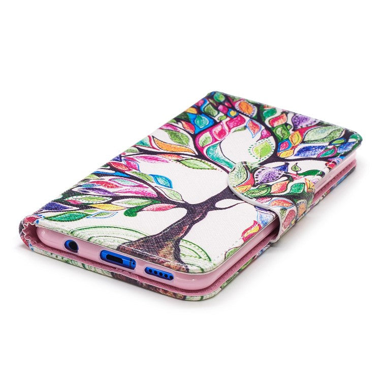 Pattern Printing PU Leather Wallet Case Cover for Huawei nova 3i / P Smart Plus - Colorized Tree