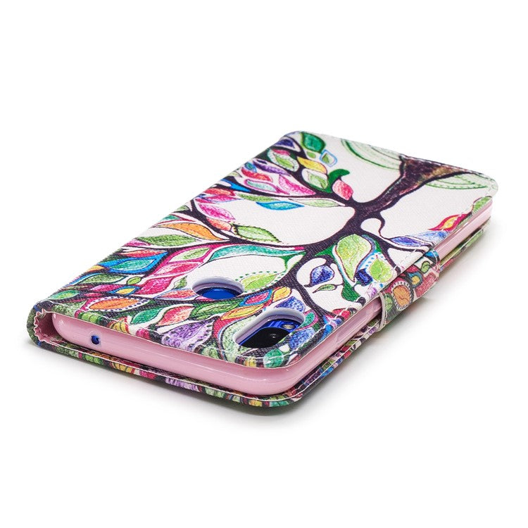 Pattern Printing PU Leather Wallet Case Cover for Huawei nova 3i / P Smart Plus - Colorized Tree