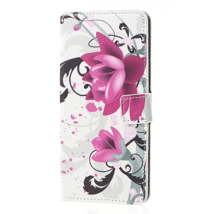 Pattern Printing PU Leather Stand Phone Casing for Huawei Mate 20 Lite - Kapok