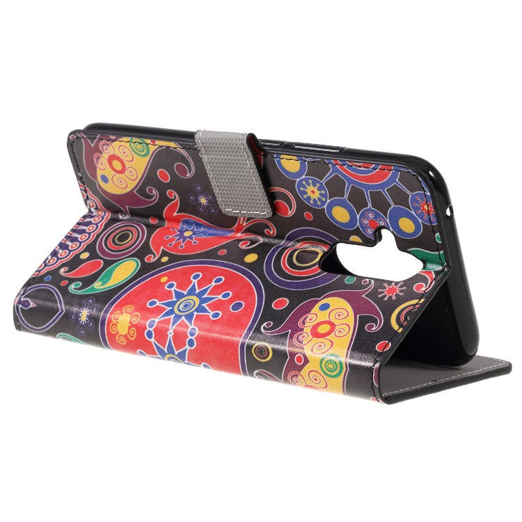 Pattern Printing PU Leather Stand Casing Cover for Huawei Mate 20 Lite - Paisley Flower