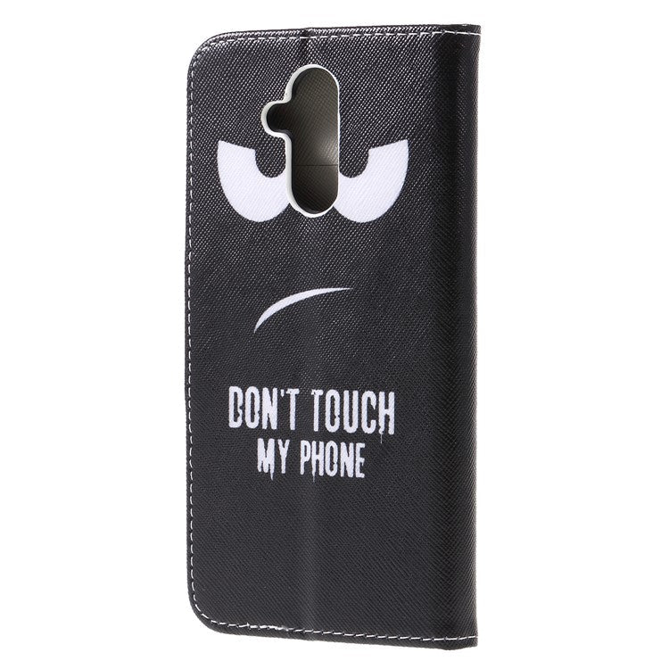 Pattern Printing Cross Texture Leather Wallet Case for Huawei Mate 20 Lite - Do not Touch My Phone
