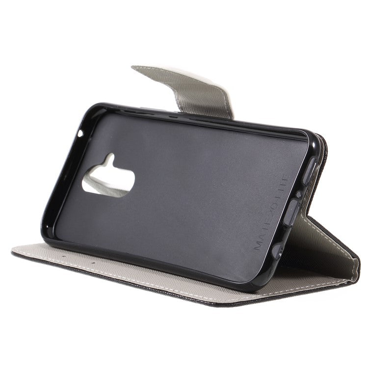Pattern Printing Cross Texture Leather Wallet Case for Huawei Mate 20 Lite - Do not Touch My Phone