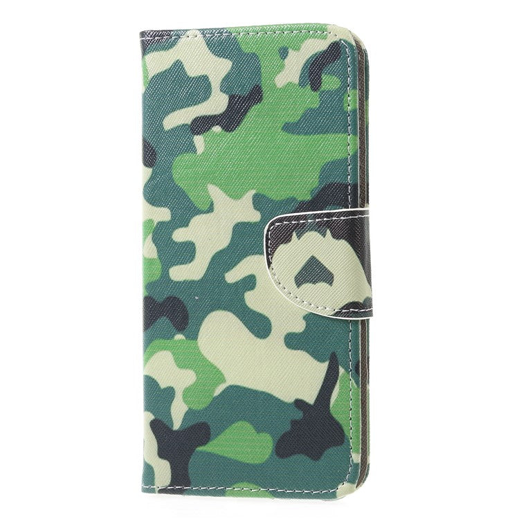 Pattern Printing Cross Texture Stand Leather Wallet Case for Huawei Mate 20 Lite - Camouflage Pattern