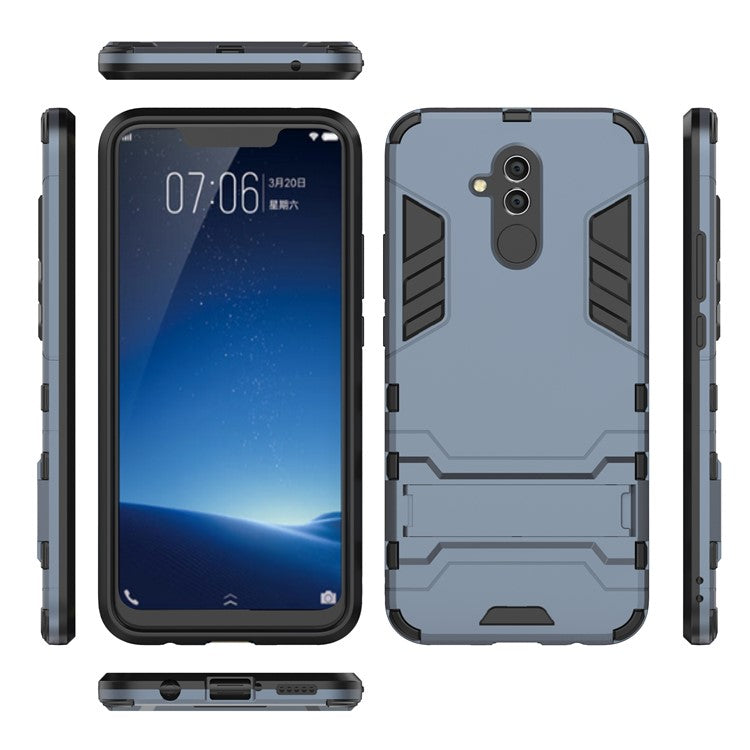 Cool Guard PC TPU Hybrid Cellphone Casing with Kickstand for Huawei Mate 20 Lite - Dark Blue