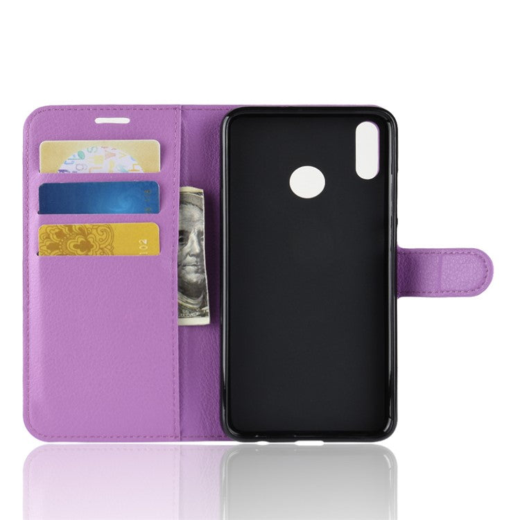 For Huawei Honor 8X / Honor View 10 Lite Case / Litchi Texture Wallet Stand Leather Mobile Phone Cover - Purple