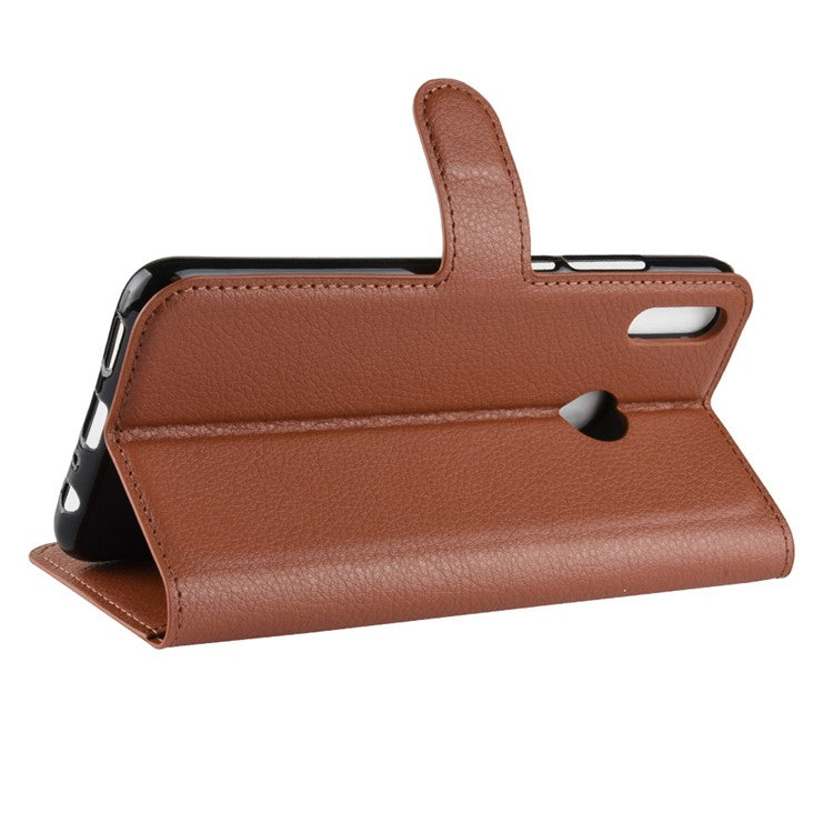 Litchi Texture Case / Wallet Stand Leather Phone Cover for Huawei Honor 8X / Honor View 10 Lite - Brown