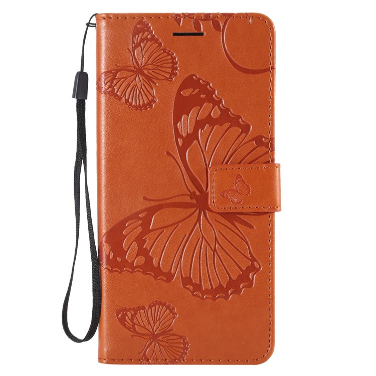 KT Imprinting Flower Series-2 Imprint Butterfly Flower Leather Wallet Magnetic Stand Case for Huawei Mate 20 Lite - Orange