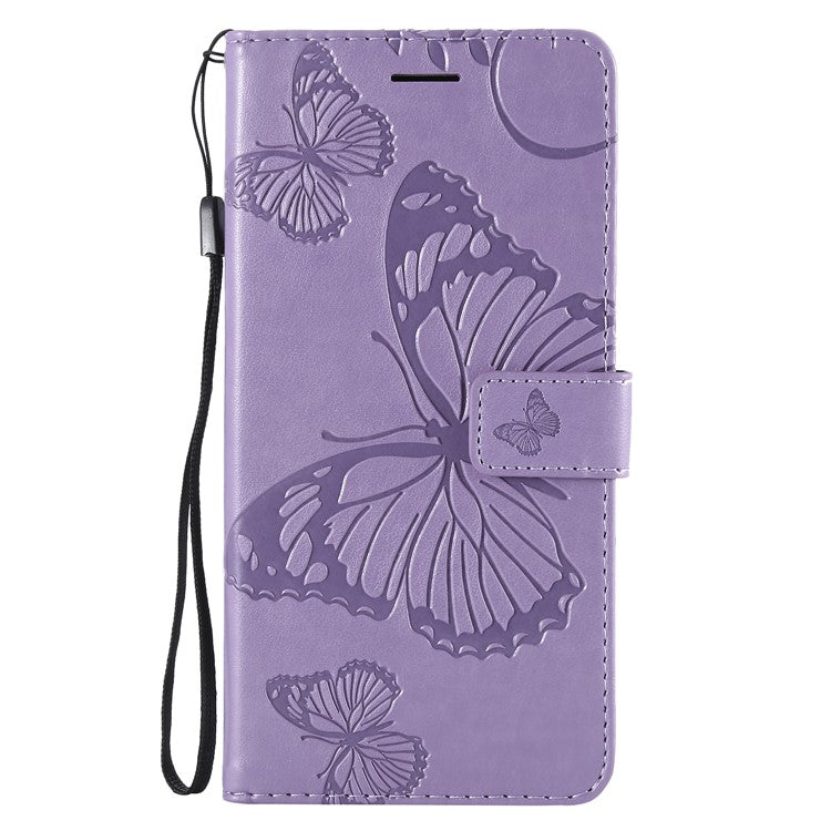KT Imprinting Flower Series-2 Imprint Butterfly Flower Leather Wallet Magnetic Stand Protective Shell for Huawei Mate 20 Lite - Purple