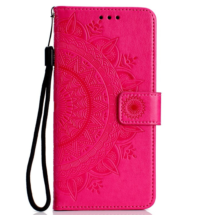 Imprint Totem Pattern Wallet Stand Leather Casing for Huawei Mate 20 Lite - Rose