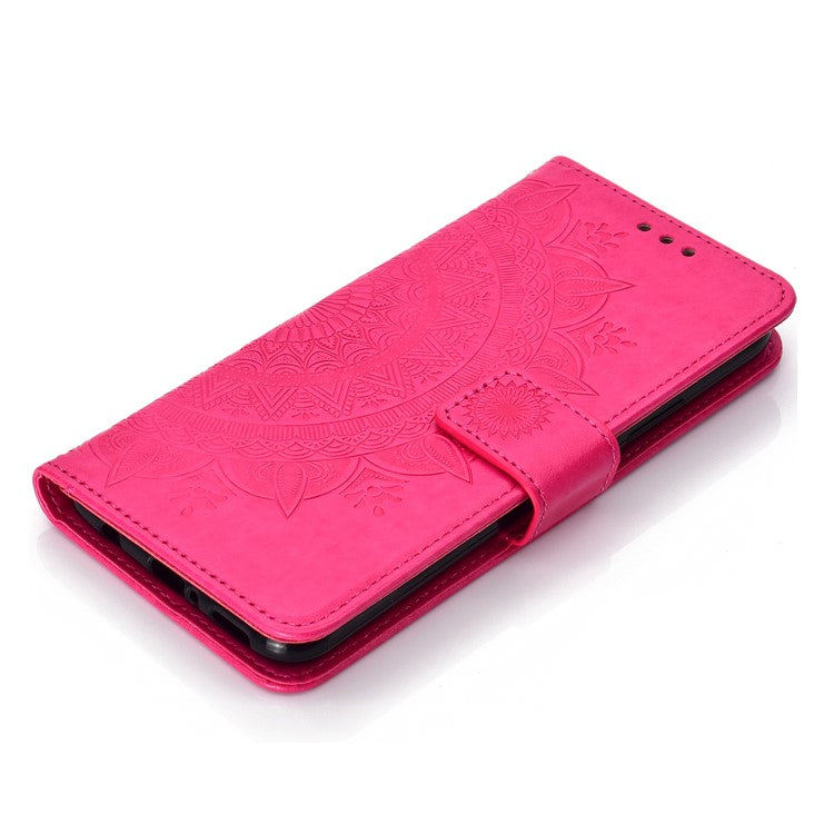 Imprint Totem Pattern Wallet Stand Leather Casing for Huawei Mate 20 Lite - Rose