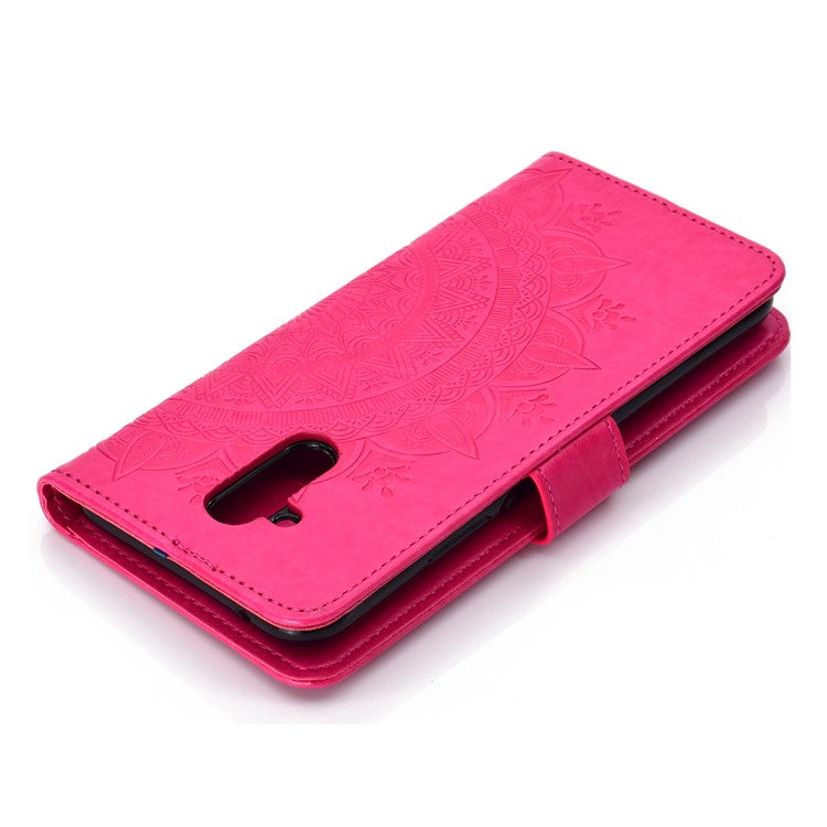 Imprint Totem Pattern Wallet Stand Leather Casing for Huawei Mate 20 Lite - Rose