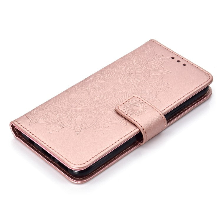 Imprint Totem Pattern Wallet Stand Leather Shell for Huawei Mate 20 Lite - Rose Gold