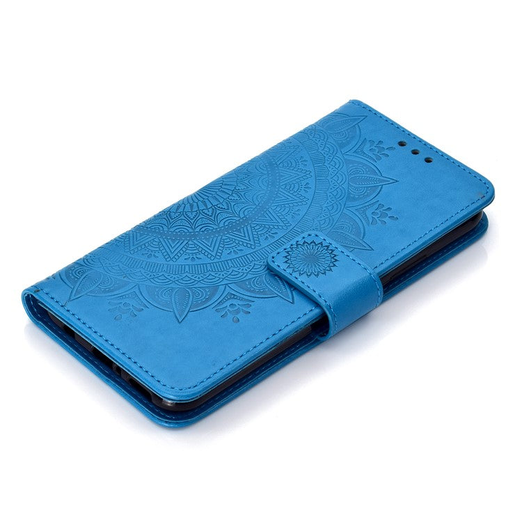 Imprint Totem Pattern Wallet Stand Leather Protective Cover for Huawei Mate 20 Lite - Blue