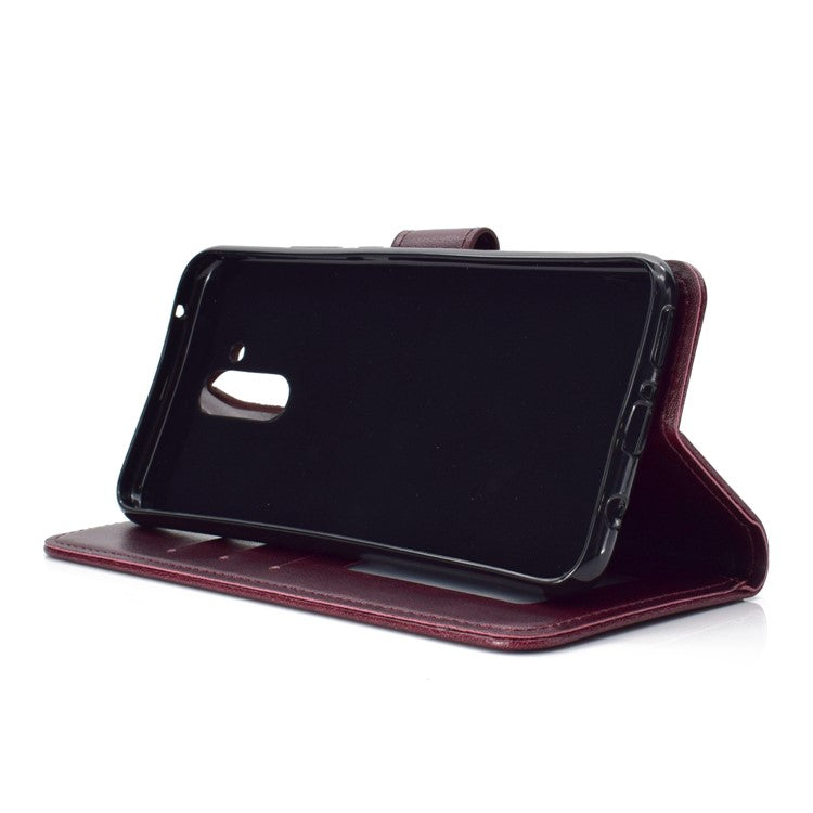 Imprint Totem Pattern Wallet Stand Leather Mobile Phone Cover for Huawei Mate 20 Lite - Brown