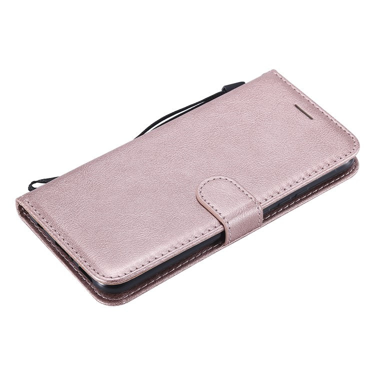 KT Leather Series-2 Wallet Leather Stand  Shell for Huawei Mate 20 Lite / Maimang 7 with Strap - Rose Gold