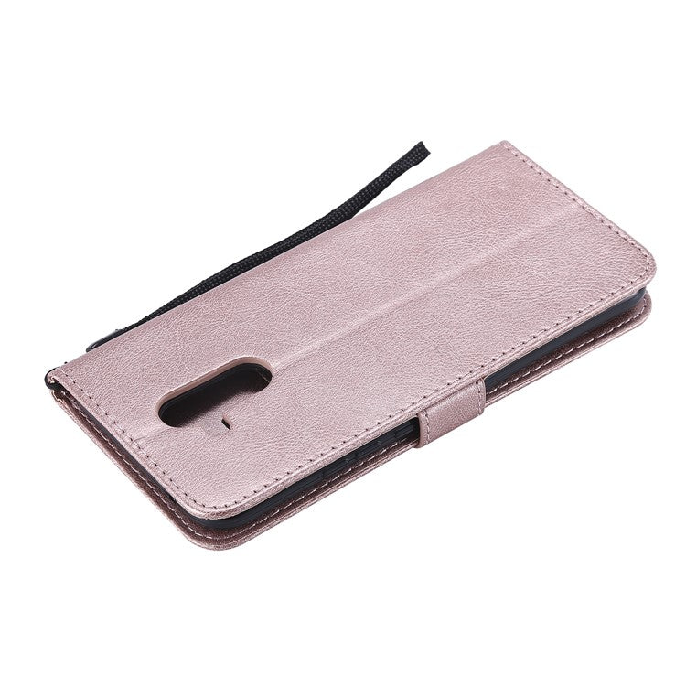 KT Leather Series-2 Wallet Leather Stand  Shell for Huawei Mate 20 Lite / Maimang 7 with Strap - Rose Gold