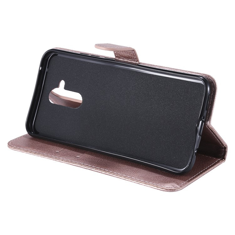 KT Leather Series-2 Wallet Leather Stand  Shell for Huawei Mate 20 Lite / Maimang 7 with Strap - Rose Gold