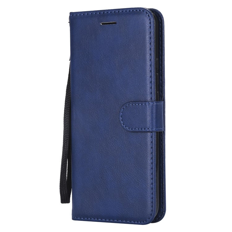 KT Leather Series-2 Wallet Leather Stand  Flip Casing for Huawei Mate 20 Lite / Maimang 7 with Strap - Blue
