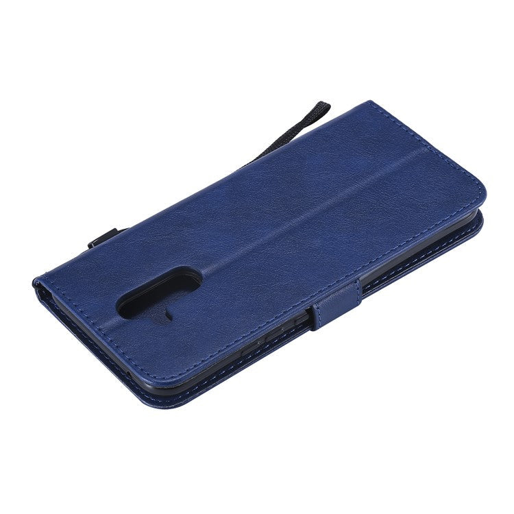 KT Leather Series-2 Wallet Leather Stand  Flip Casing for Huawei Mate 20 Lite / Maimang 7 with Strap - Blue