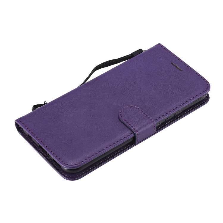 KT Leather Series-2 Wallet Leather Stand  Phone Shell for Huawei Mate 20 Lite / Maimang 7 with Strap - Purple