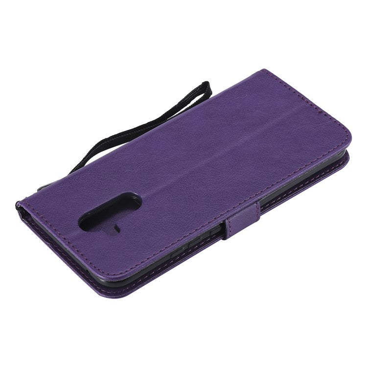 KT Leather Series-2 Wallet Leather Stand  Phone Shell for Huawei Mate 20 Lite / Maimang 7 with Strap - Purple