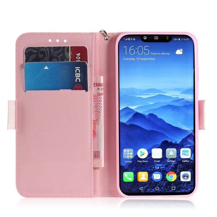 Light Spot Decor Patterned Wallet Stand PU Leather Cell Phone Case for Huawei Mate 20 Lite - Hamsters