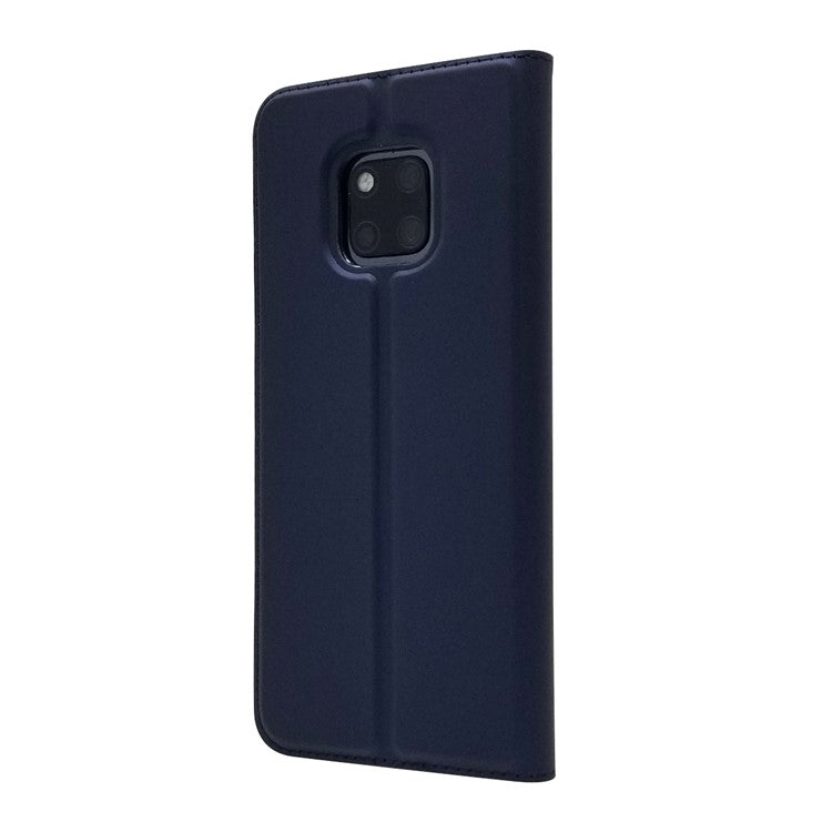 Magnetic Adsorption Leather Case with Card Slot for Huawei Mate 20 Pro - Dark Blue
