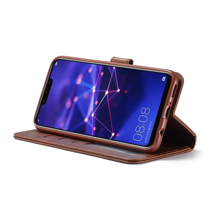 LC.IMEEKE Wallet Leather Stand Case for Huawei Mate 20 Lite - Coffee