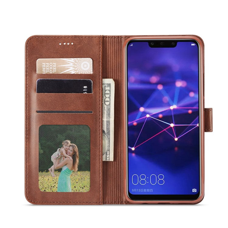 LC.IMEEKE Wallet Leather Stand Case for Huawei Mate 20 Lite - Coffee