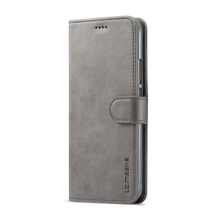 LC.IMEEKE Wallet Leather Stand Cover for Huawei Mate 20 Lite - Grey