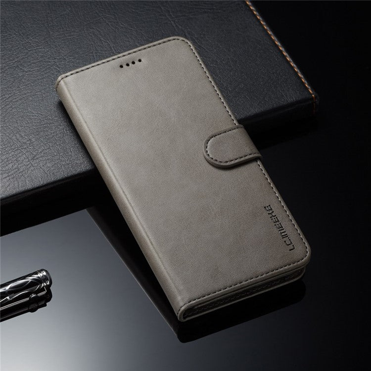LC.IMEEKE Wallet Leather Stand Cover for Huawei Mate 20 Lite - Grey