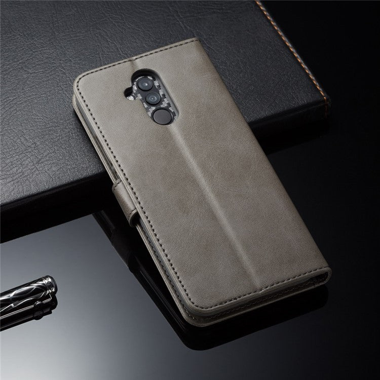 LC.IMEEKE Wallet Leather Stand Cover for Huawei Mate 20 Lite - Grey