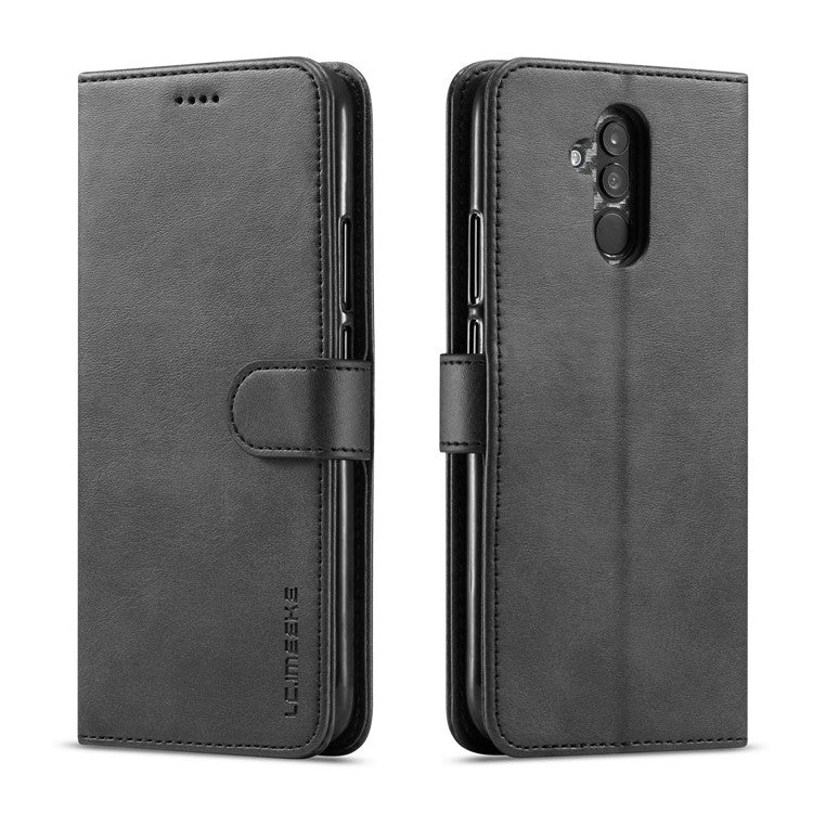 LC.IMEEKE Wallet Leather Stand Shell for Huawei Mate 20 Lite - Black