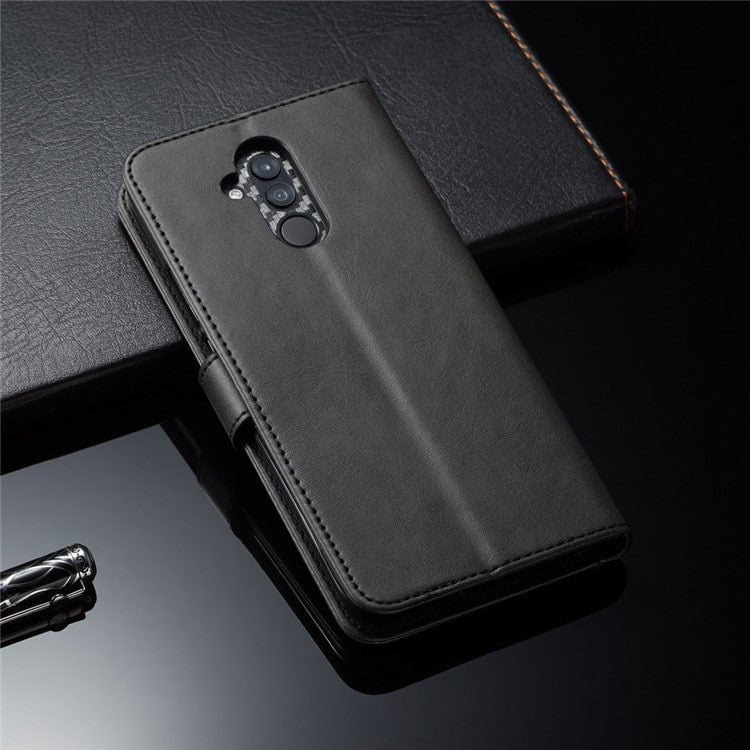 LC.IMEEKE Wallet Leather Stand Shell for Huawei Mate 20 Lite - Black