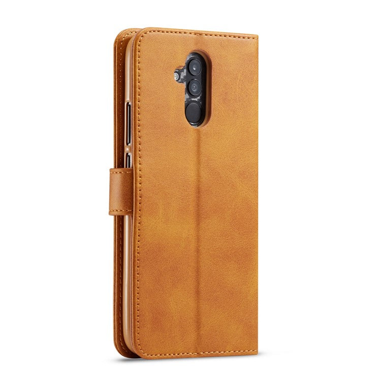 LC.IMEEKE Leather Stand Cover with Card Slots for Huawei Mate 20 Lite - Brown