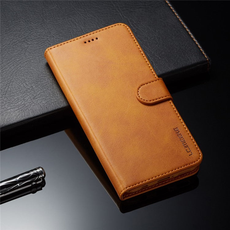 LC.IMEEKE Leather Stand Cover with Card Slots for Huawei Mate 20 Lite - Brown